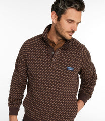 L.L.Bean Men's Bean's Quilted Sweatshirt, Mockneck, Print SALE