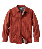 L.L.Bean Men's Katahdin Performance Flannel Shirt-Jacket, Hi-Pile Fleece-Lined Solid SALE