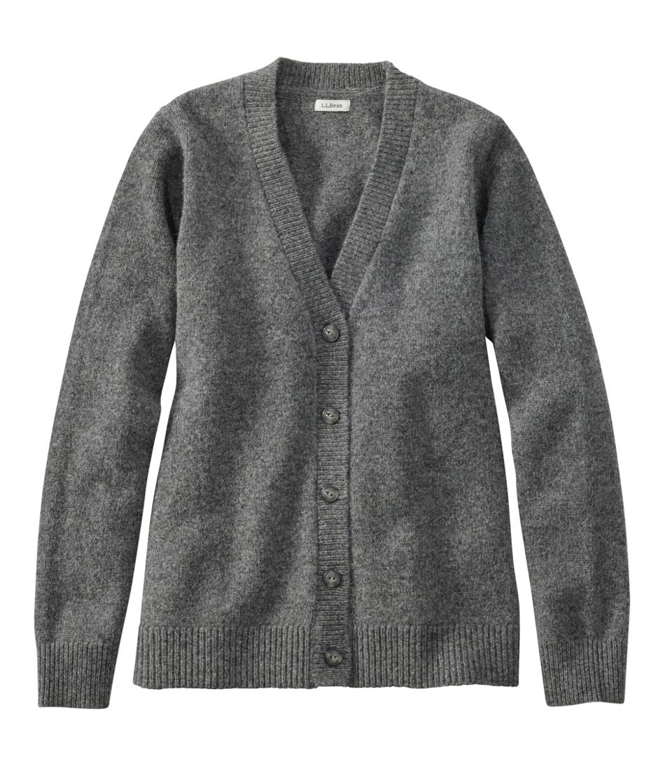 L.L.Bean Women's Bean's Classic Ragg Wool Sweater, Button-Front Cardigan SALE