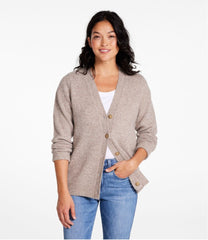 L.L.Bean Women's Bean's Classic Ragg Wool Sweater, Button-Front Cardigan SALE