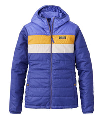 L.L.Bean Women's Mountain Classic Puffer Hooded Jacket, Colorblock SALE|OUTERWEAR