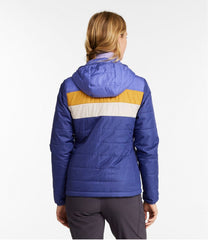 L.L.Bean Women's Mountain Classic Puffer Hooded Jacket, Colorblock SALE|OUTERWEAR