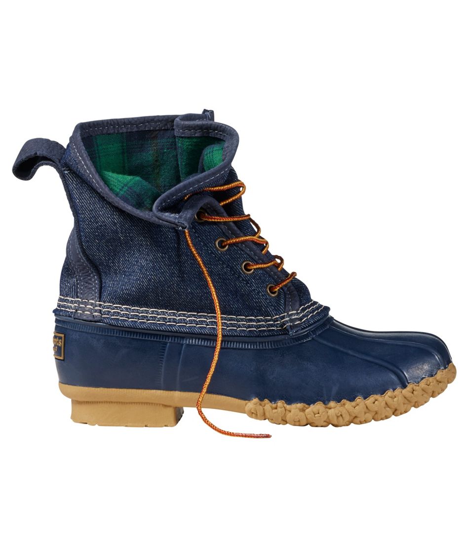 L.L.Bean Women's Bean Boots, 8" Denim Insulated Flannel-Lined SALE
