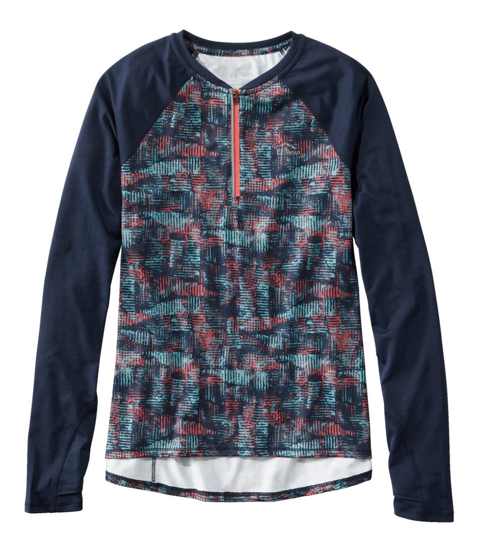 L.L.Bean Women's Comfort Cycling Jersey, Long-Sleeve Print SALE