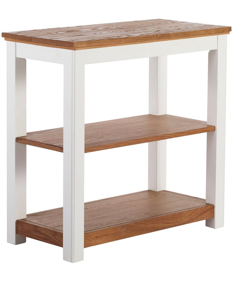 L.L.Bean Painted Farmhouse Two-Shelf Console, Wood Top SALE