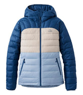 L.L.Bean Women's Bean's Down Hooded Jacket, Colorblock SALE|OUTERWEAR