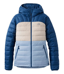 L.L.Bean Women's Bean's Down Hooded Jacket, Colorblock SALE|OUTERWEAR