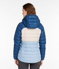 L.L.Bean Women's Bean's Down Hooded Jacket, Colorblock SALE|OUTERWEAR