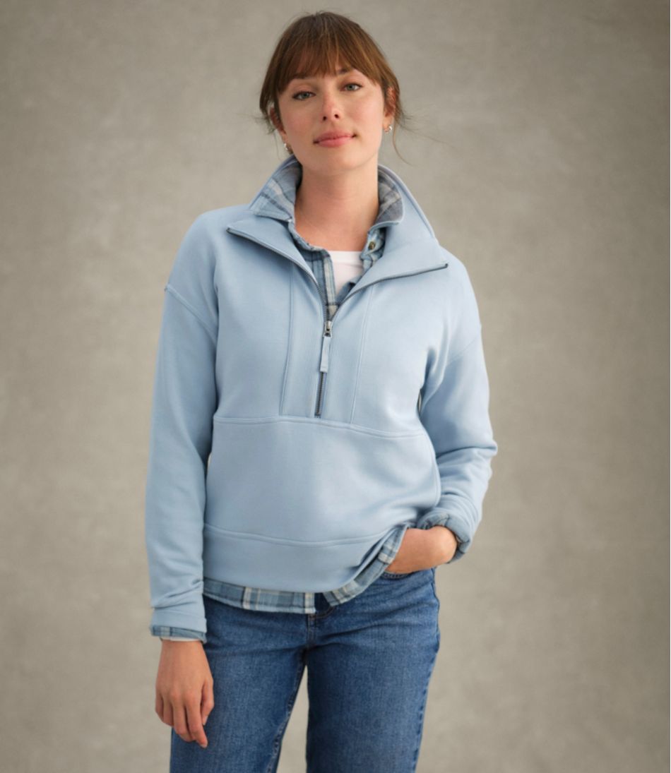 L.L.Bean Women's CloudSoft Top, Half-Zip Pullover NEW|CLOTHING|SALE