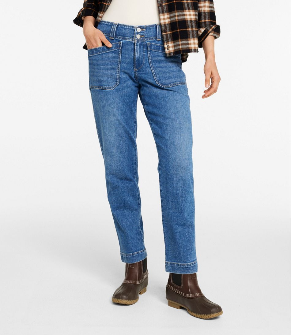 L.L.Bean Women's 1912 Field Denim Pants, Mid-Rise Ankle Utility NEW|CLOTHING