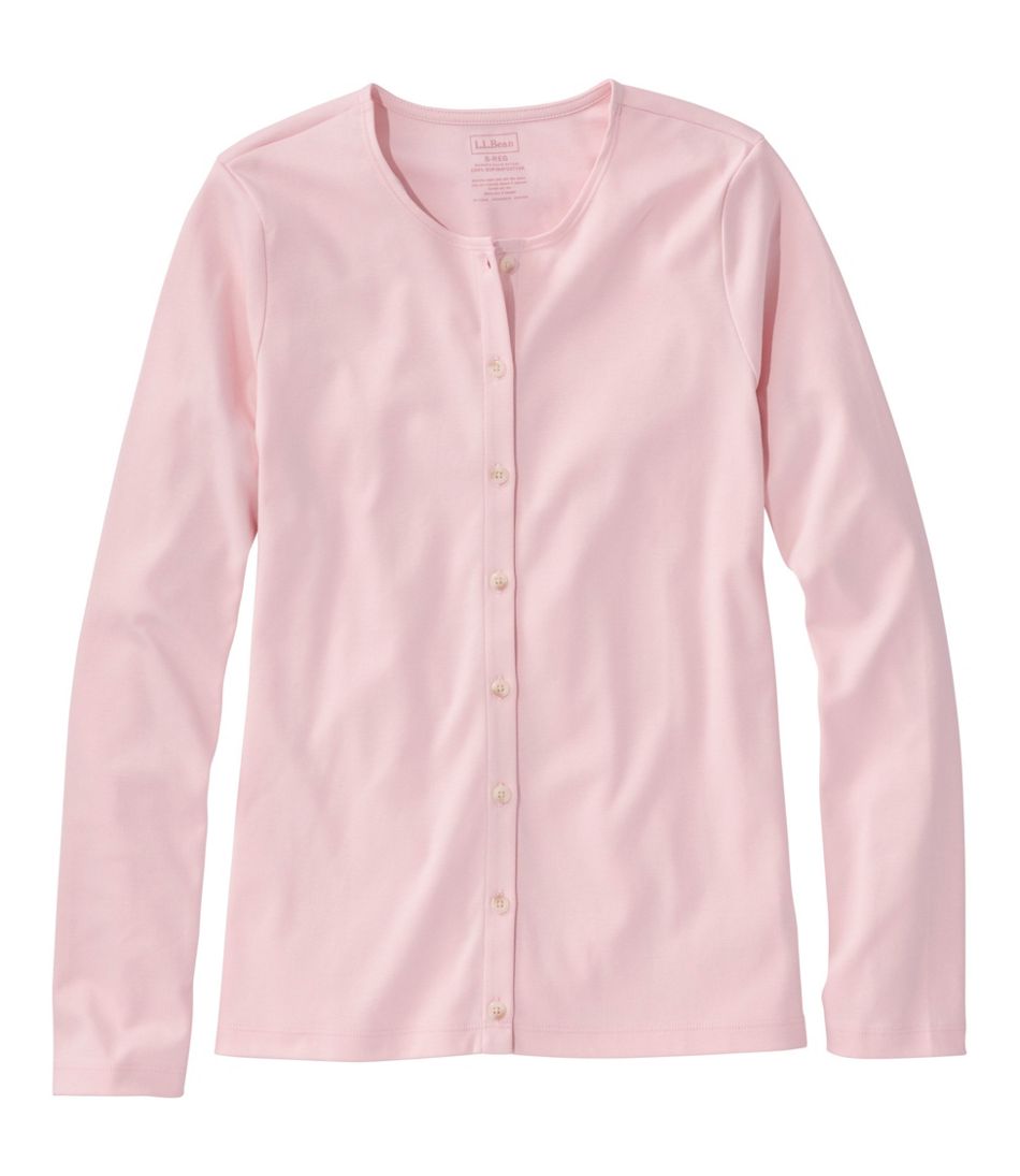 L.L.Bean Women's Pima Cotton Tee, Long-Sleeve Crewneck Cardigan NEW|CLOTHING