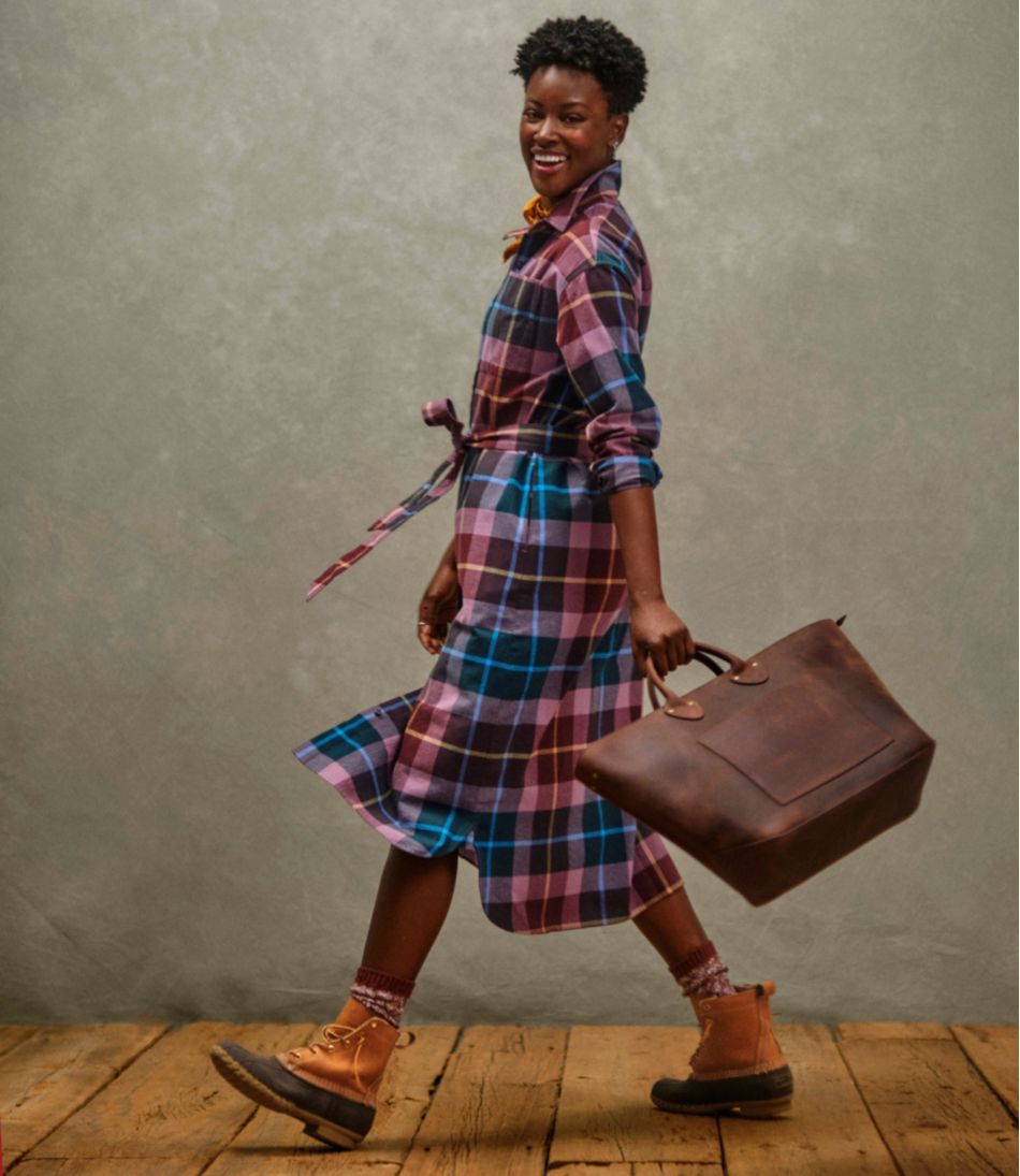 L.L.Bean Women's Signature Camp Flannel Midi Dress NEW|CLOTHING