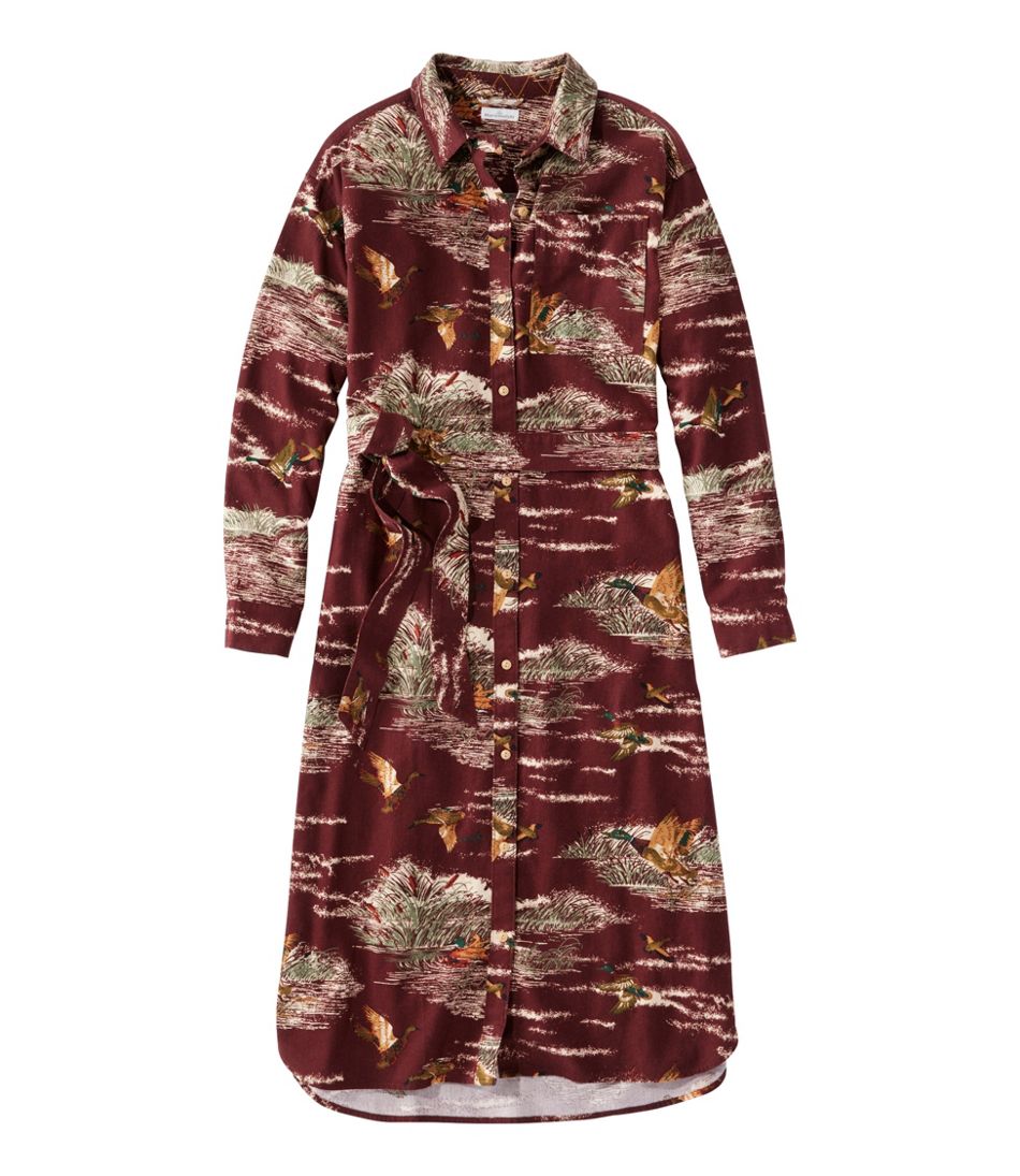 L.L.Bean Women's Signature Camp Flannel Midi Dress NEW|CLOTHING