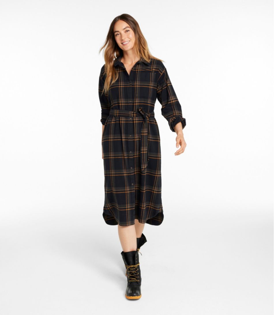 L.L.Bean Women's Signature Camp Flannel Midi Dress NEW|CLOTHING