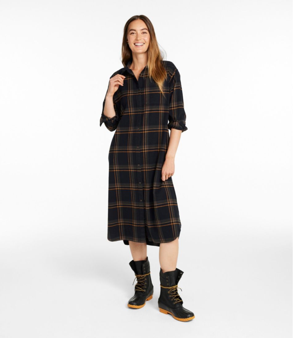 L.L.Bean Women's Signature Camp Flannel Midi Dress NEW|CLOTHING