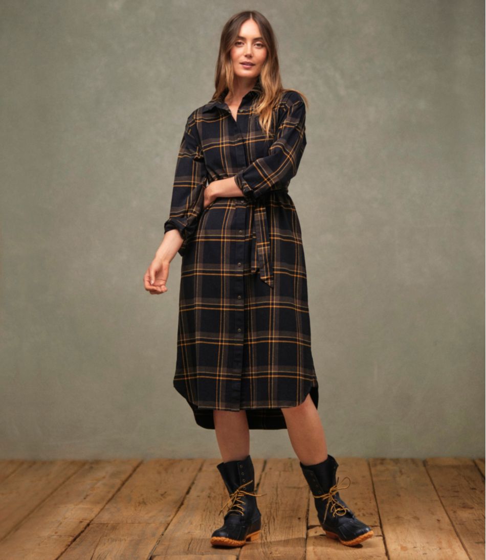 L.L.Bean Women's Signature Camp Flannel Midi Dress NEW|CLOTHING