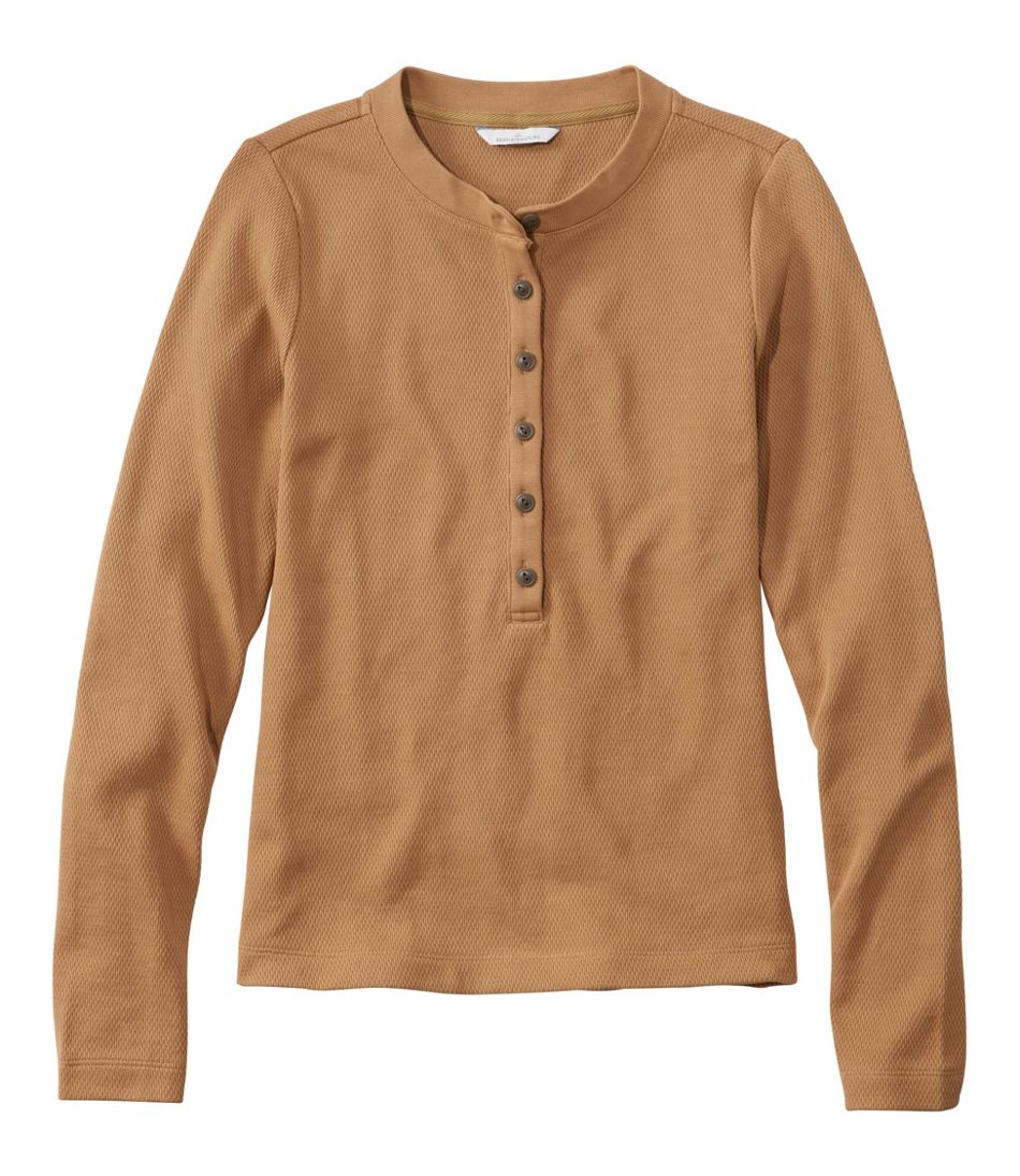 L.L.Bean Women's Signature Premium Thermal Tops, Long-Sleeve Henley Shirt NEW|CLOTHING|SALE