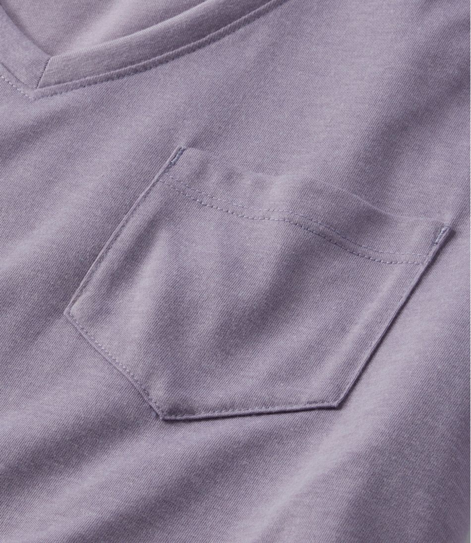 L.L.Bean Women's Vista Camp V-Neck Pocket Tee, Long-Sleeve NEW|CLOTHING