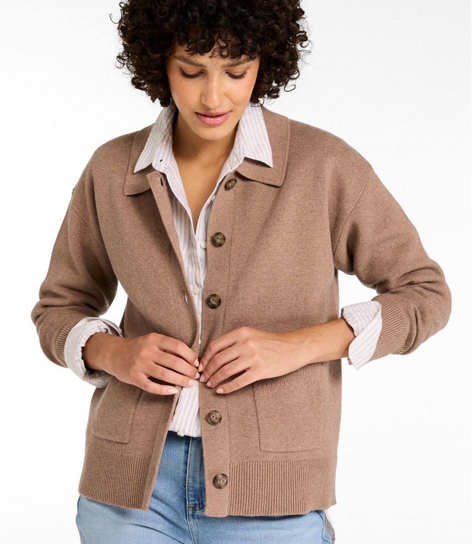 L.L.Bean Women's Wicked Soft Cotton/Cashmere Cardigan NEW|CLOTHING