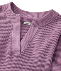 L.L.Bean Women's Sunwashed Waffle Sweater, Splitneck NEW|CLOTHING