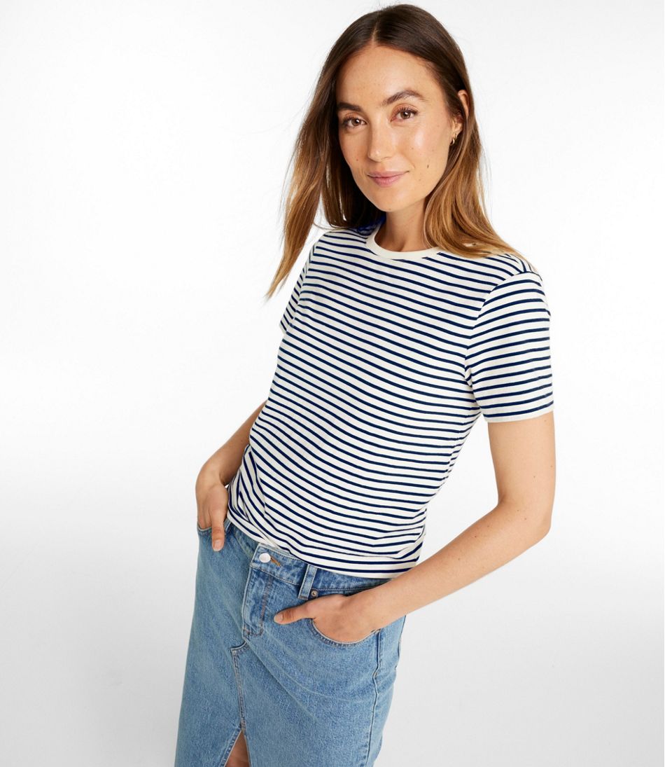 L.L.Bean Women's Signature Premium Essential Tee, Short-Sleeve Novelty NEW|CLOTHING|SALE