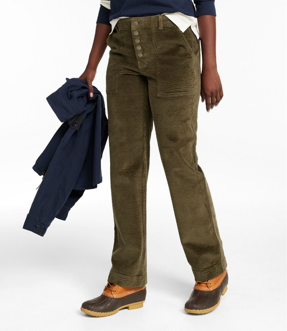 L.L.Bean Women's Signature Utility Corduroy Pants, Mid-Rise Straight-Leg NEW|CLOTHING|SALE