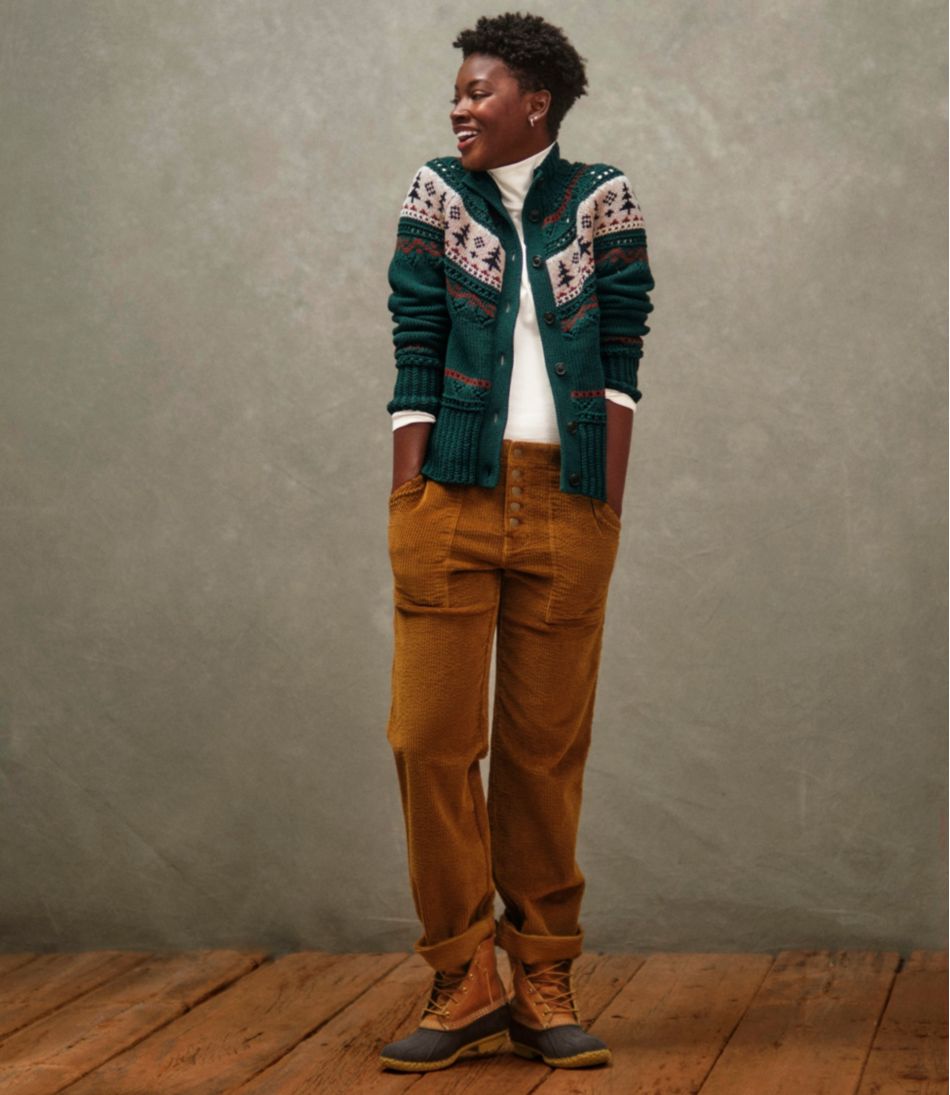 L.L.Bean Women's Signature Utility Corduroy Pants, Mid-Rise Straight-Leg NEW|CLOTHING|SALE