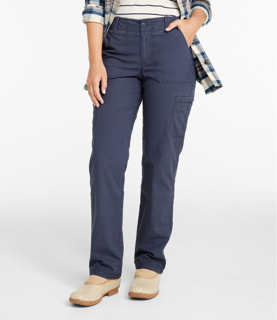 L.L.Bean Women's 207 Vintage Cotton Canvas Pants, Mid-Rise Straight-Leg Cargo Lined NEW|CLOTHING|SALE