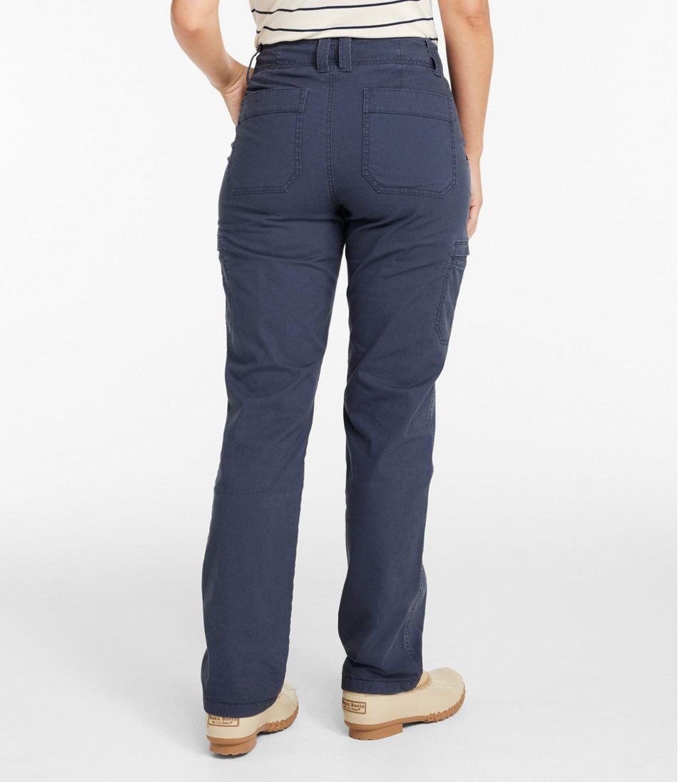 L.L.Bean Women's 207 Vintage Cotton Canvas Pants, Mid-Rise Straight-Leg Cargo Lined NEW|CLOTHING|SALE