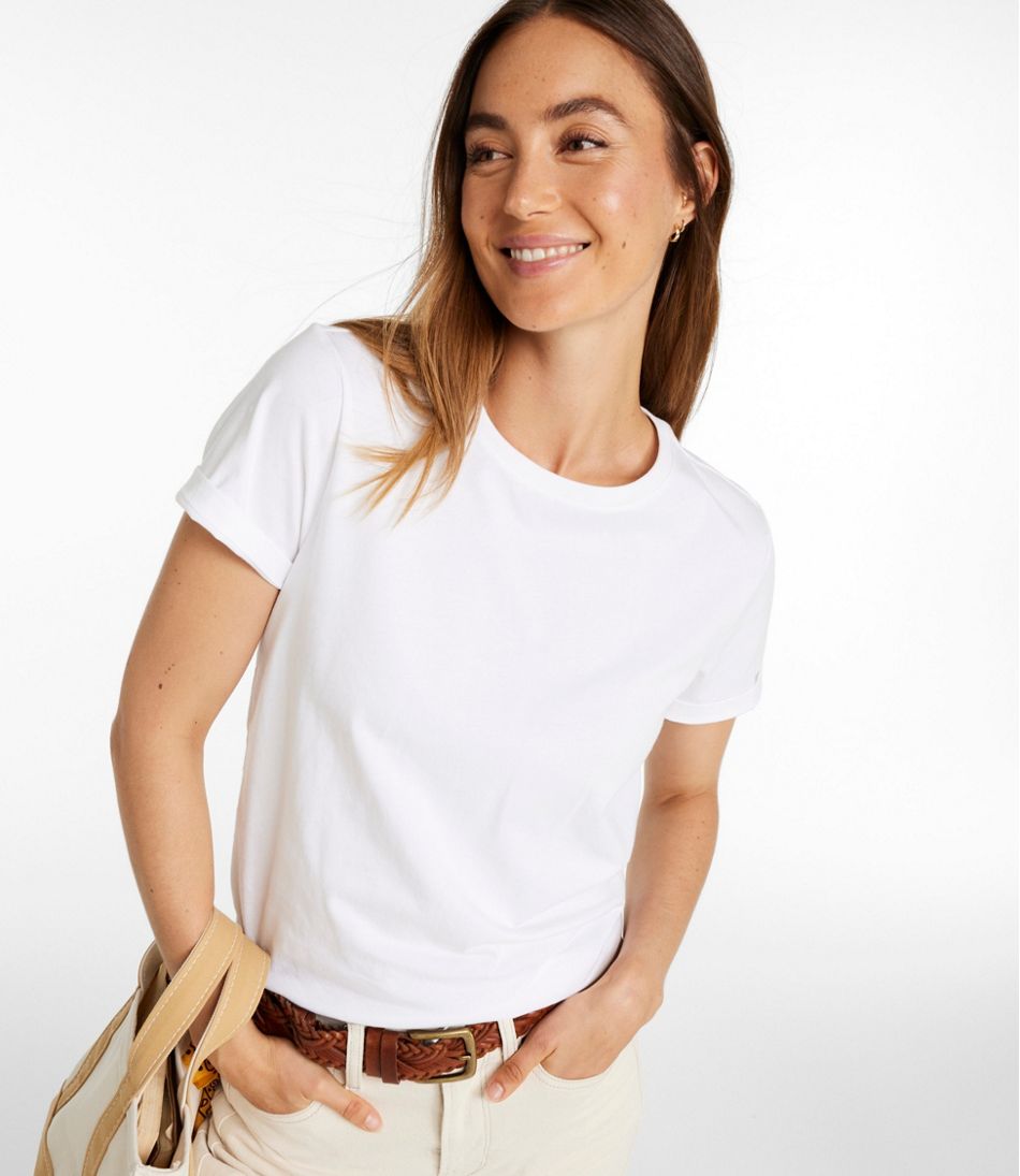 L.L.Bean Women's Signature Premium Essential Tee, Short-Sleeve NEW|CLOTHING