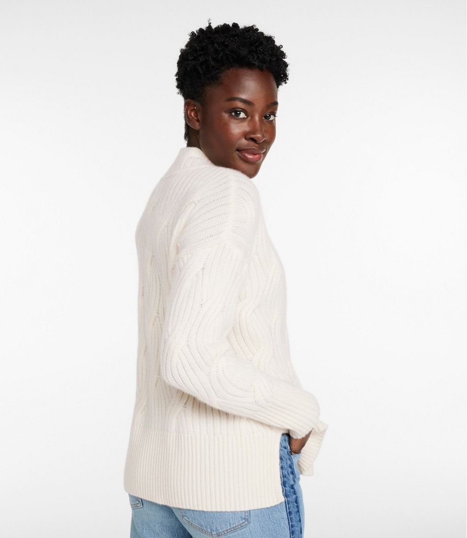 L.L.Bean Women's Signature Premium Cashmere Cable Sweaters, Mockneck NEW|CLOTHING|SALE