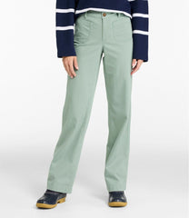L.L.Bean Women's Comfort Stretch Patch Pocket Pants, Mid-Rise Wide Straight-Leg Chino NEW|CLOTHING