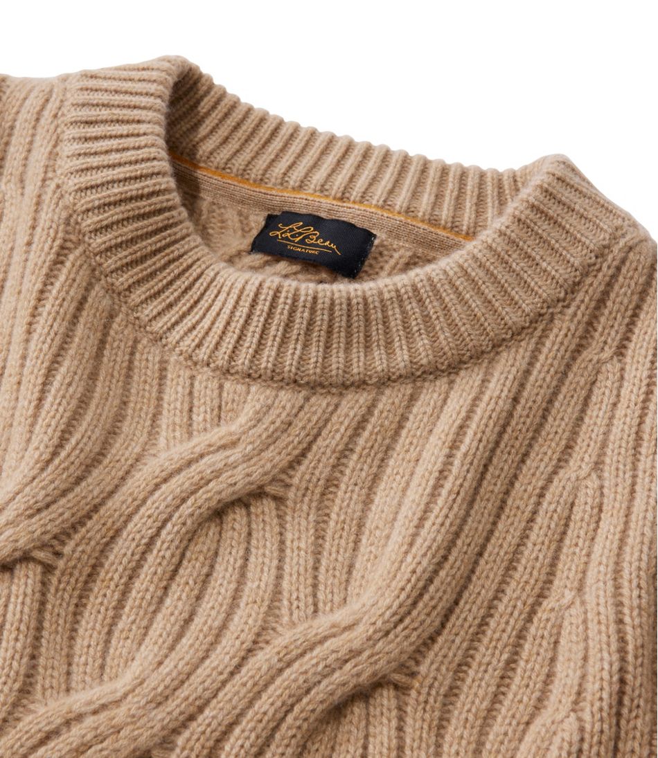 L.L.Bean Women's Signature Premium Cashmere Cable Sweater, Crewneck NEW|CLOTHING|SALE