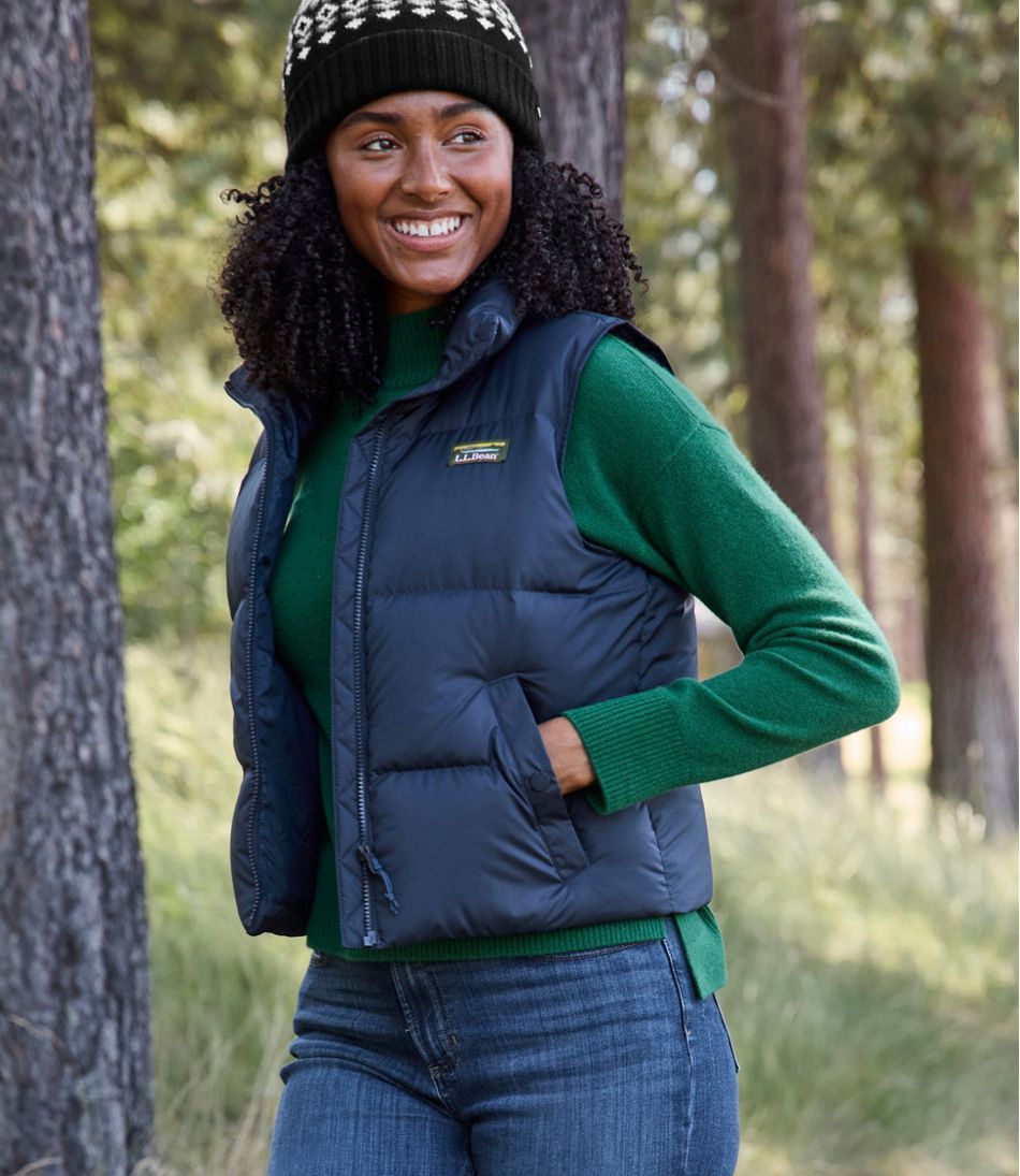 L.L.Bean Women's Mountain Classic Down Vest, Cropped NEW|OUTERWEAR
