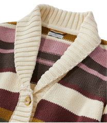L.L.Bean Women's Signature Original Cotton Sweater, Shawl Cardigan Stripe NEW|CLOTHING