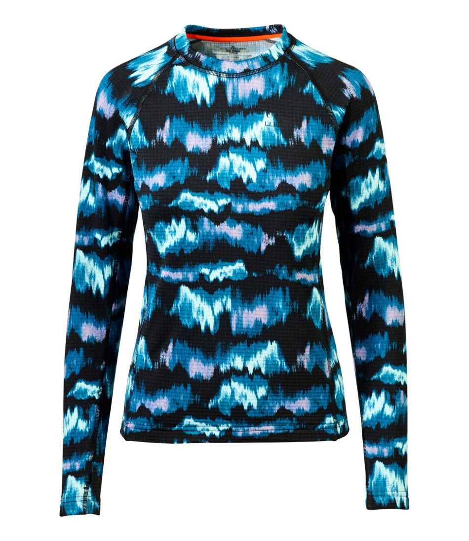 L.L.Bean Women's Heavyweight Base Layer Crew Top, Print NEW|CLOTHING
