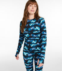 L.L.Bean Women's Heavyweight Base Layer Crew Top, Print NEW|CLOTHING