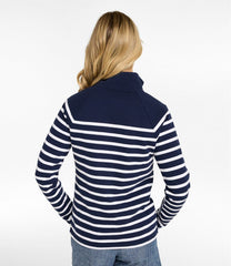 L.L.Bean Women's Peaks Island Button Mockneck, Stripe NEW|CLOTHING