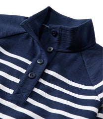 L.L.Bean Women's Peaks Island Button Mockneck, Stripe NEW|CLOTHING