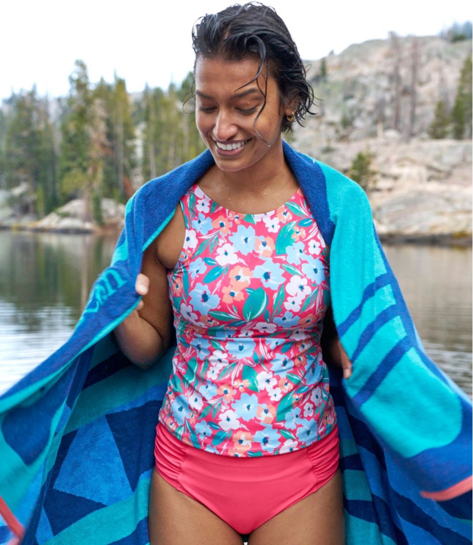 L.L.Bean Women's BeanSport Highneck Tankini Top, Print NEW|CLOTHING