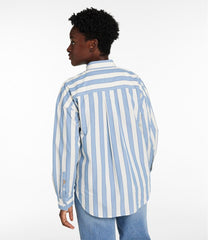 L.L.Bean Women's Signature Premium Essential Poplin Shirt, Long-Sleeve Novelty Stripe NEW|CLOTHING