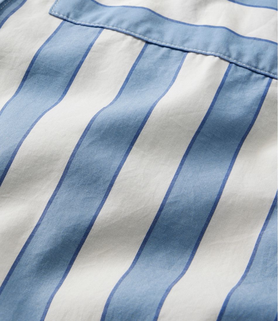 L.L.Bean Women's Signature Premium Essential Poplin Shirt, Long-Sleeve Novelty Stripe NEW|CLOTHING