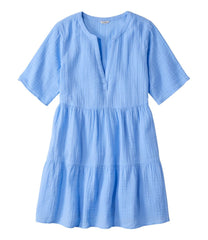 L.L.Bean Women's Cloud Gauze Cover-Up Tiered Dress, Print NEW|CLOTHING