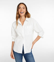 L.L.Bean Women's Signature Premium Essential Poplin Shirt, Long-Sleeve NEW|CLOTHING