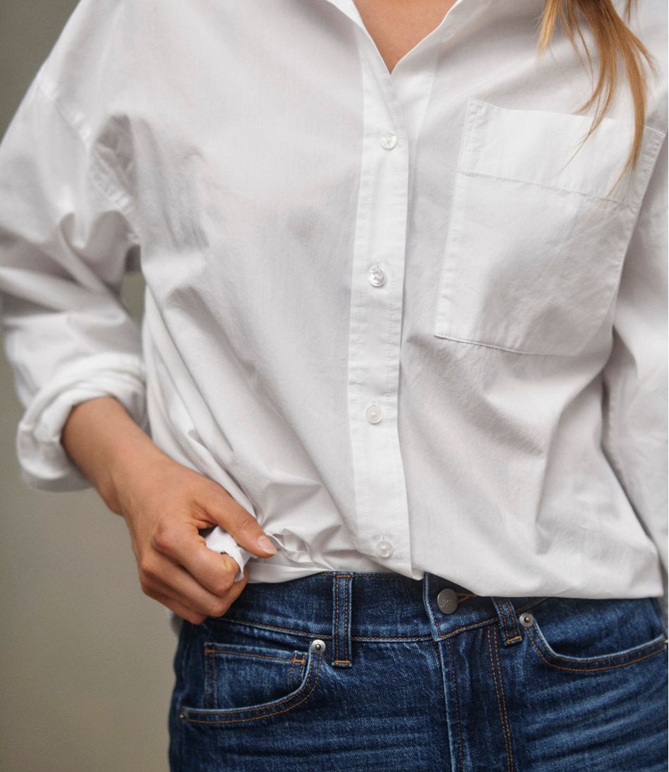 L.L.Bean Women's Signature Premium Essential Poplin Shirt, Long-Sleeve NEW|CLOTHING