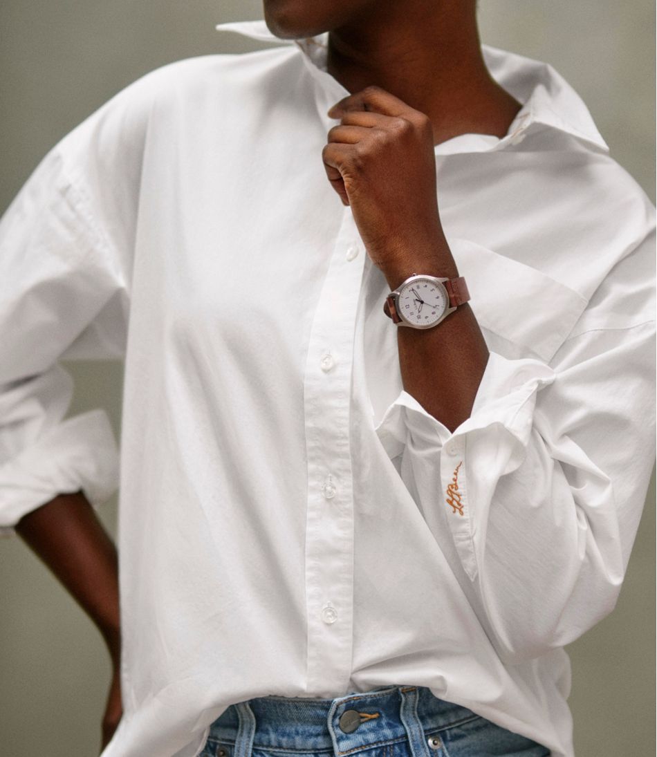 L.L.Bean Women's Signature Premium Essential Poplin Shirt, Long-Sleeve NEW|CLOTHING