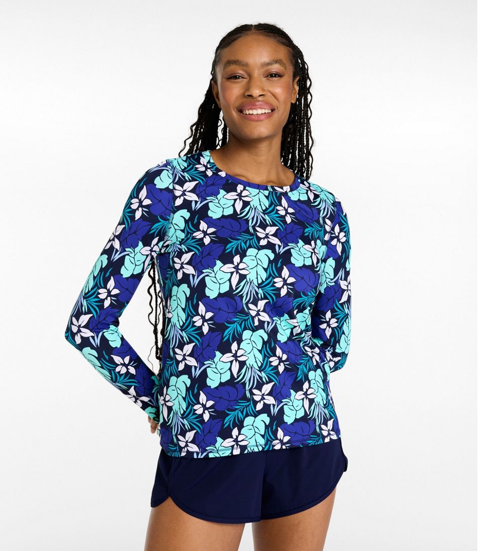 L.L.Bean Women's SunSmart UPF 50+ SunShirt, Long-Sleeve Print NEW|CLOTHING