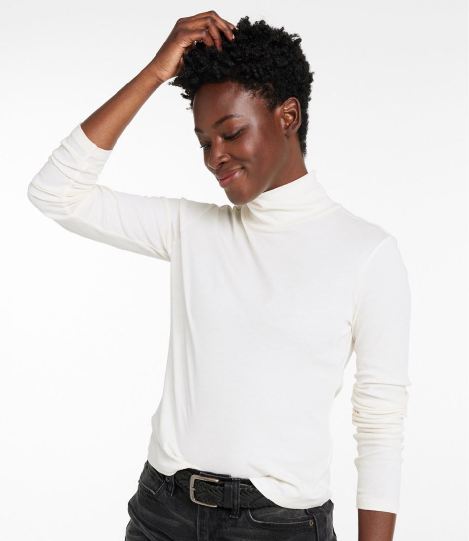 L.L.Bean Women's Signature Lightweight Cotton Turtleneck NEW|CLOTHING|SALE