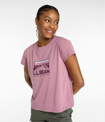 L.L.Bean Women's Mountainside Crewneck Tee, Short-Sleeve Graphic NEW|CLOTHING