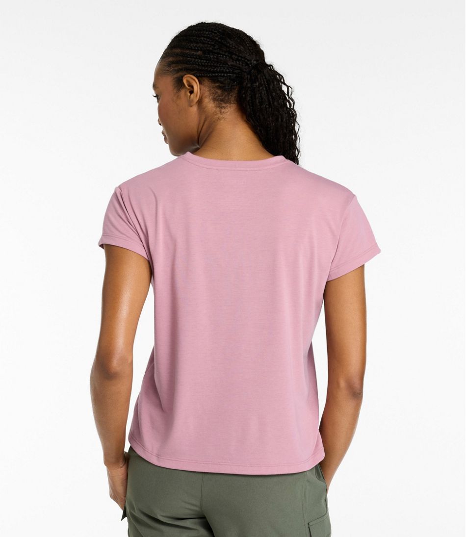 L.L.Bean Women's Mountainside Crewneck Tee, Short-Sleeve Graphic NEW|CLOTHING